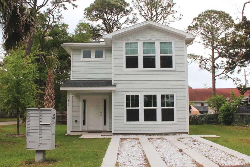 Front view of new 2-story home